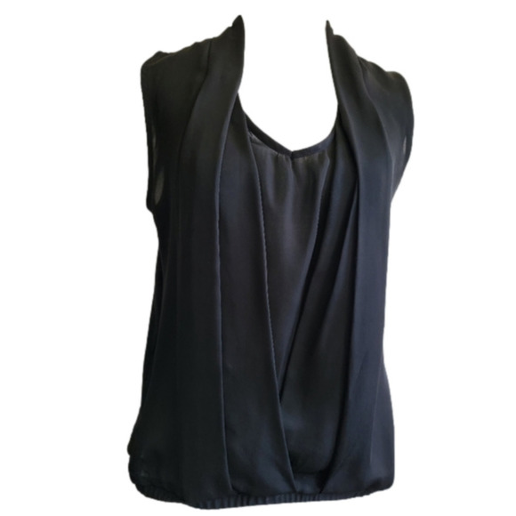 Anthropologie DELETTA Sheer Open Front Sleeveless Top with Built In Camisole - Picture 2 of 8